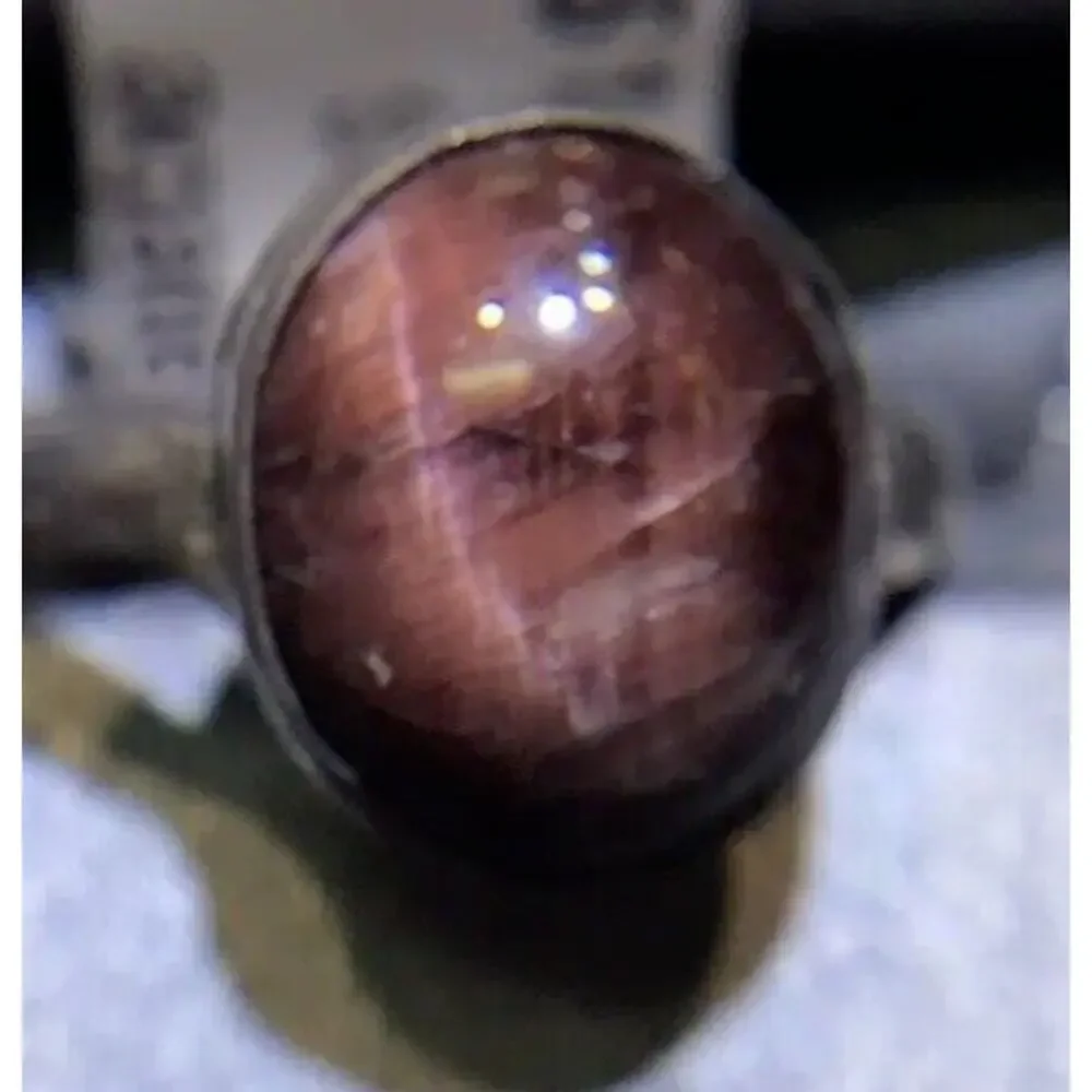 Mixed Color Agate (Natural) Ring Sz5.75 Bezel Set Silver 925 Design Band